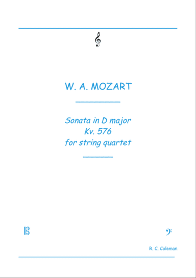Mozart Sonata kv. 576 for String quartet