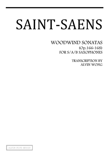 Woodwind Sonatas Op.166-168 Transcriptions for Saxophones