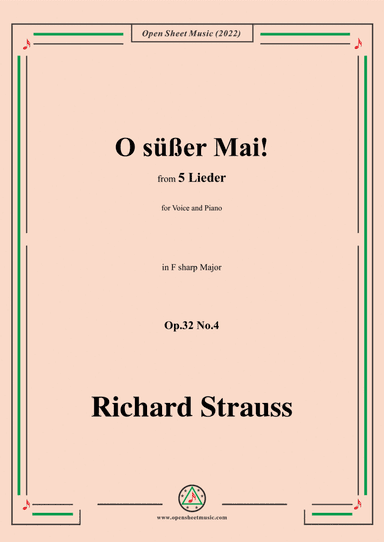 Richard Strauss-O süßer Mai!,in F sharp Major,Op.32 No.4