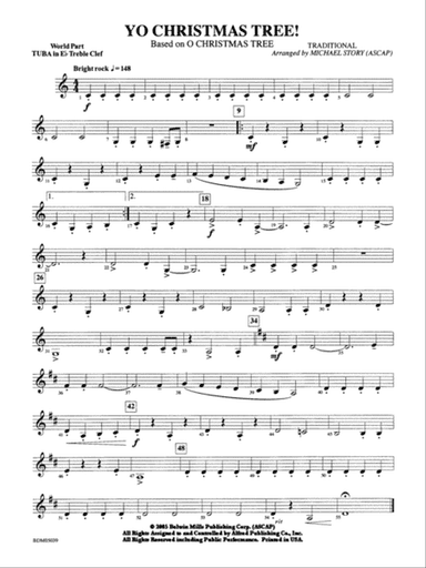 Yo Christmas Tree! (based on "O Christmas Tree"): WP E-flat Tuba T.C.
