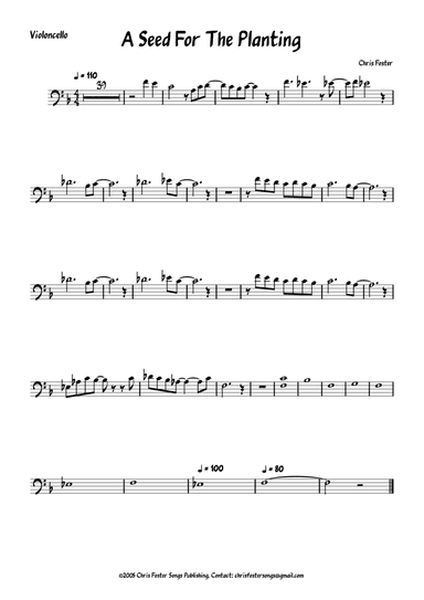 A Seed For The Planting - Cello Part