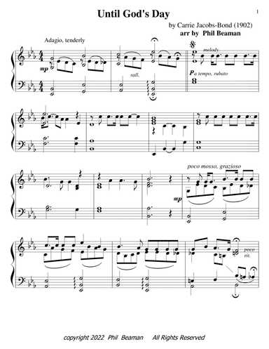 Until God's Day - piano solo