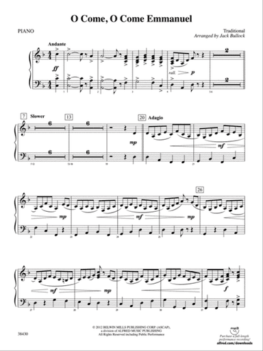 O Come, O Come Emmanuel: Piano Accompaniment