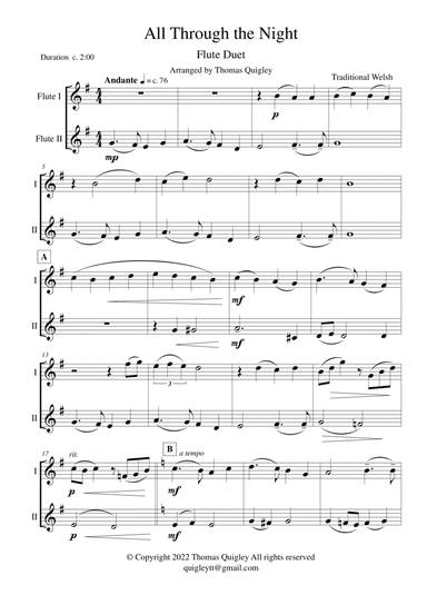 All Through The Night (Flute Duet)