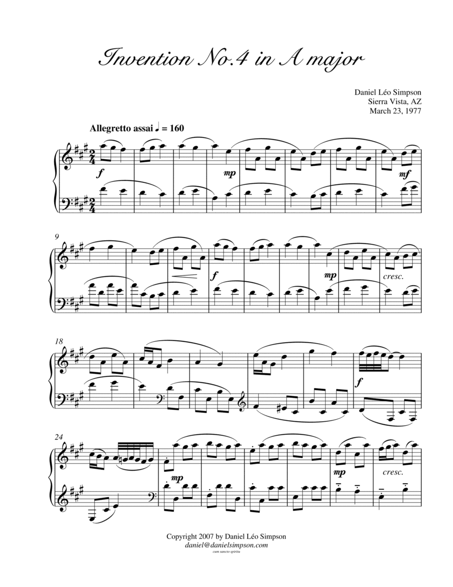 Invention No. 4 in A major