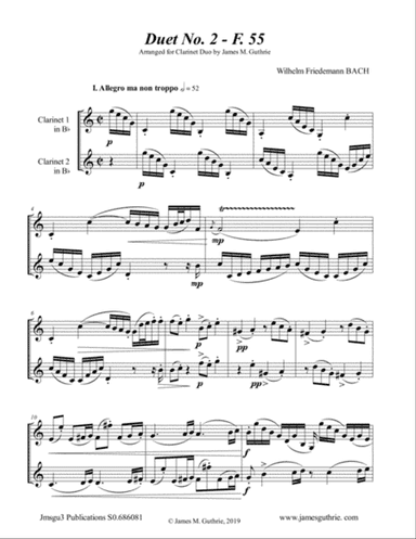 WF Bach: Duet No. 2 for Clarinet Duo