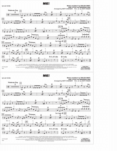 Me! (arr. Conaway/Finger) - Quad Toms