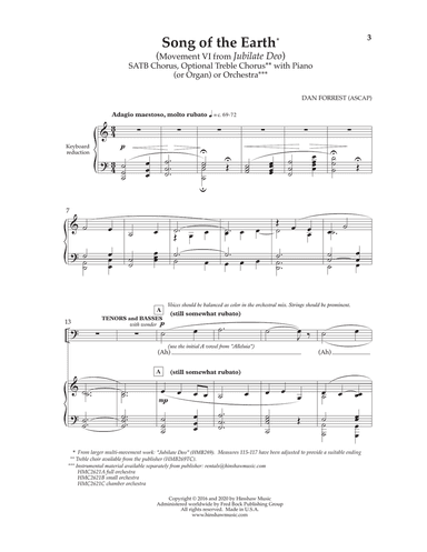Song Of The Earth (Movement VI) (from Jubilate Deo)