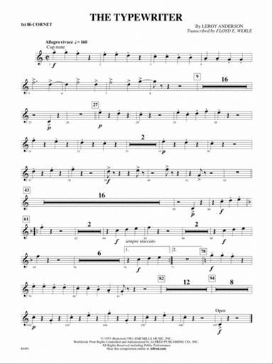 The Typewriter: 1st B-flat Cornet