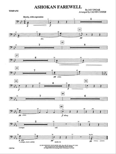 Ashokan Farewell (from The Civil War): Timpani