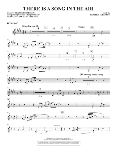 There Is A Song In The Air - F Horn