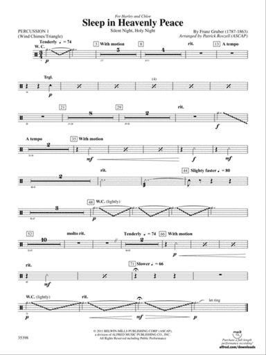 Sleep in Heavenly Peace: 1st Percussion