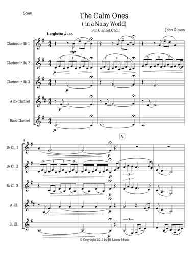 The Calm Ones (in a Noisy World) for Clarinet Choir