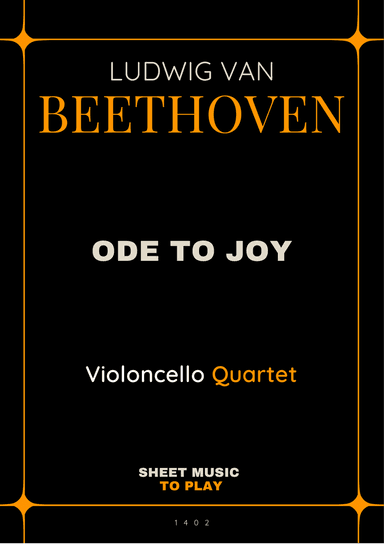 Ode To Joy - Easy Violoncello Quartet (Full Score and Parts)