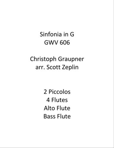 Sinfonia in G GWV 606