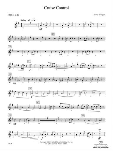 Cruise Control: (wp) 1st Horn in E-flat