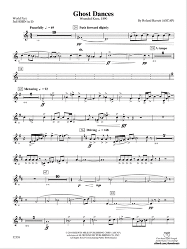 Ghost Dances: (wp) 3rd Horn in E-flat