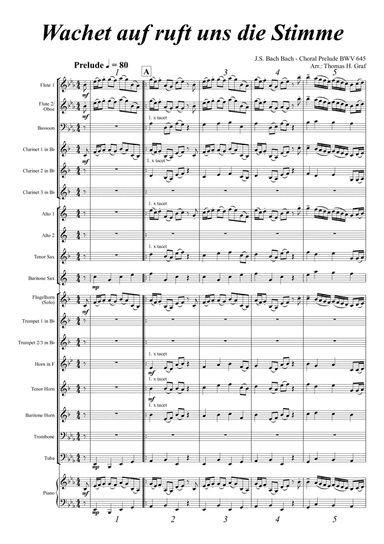 Wachet auf ruft uns die Stimme - Choral and Prelude BWV 645 - Concert Band