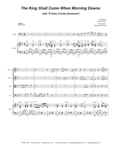 The King Shall Come (with "O Come, O Come, Emmanuel") (String Quartet and Piano)