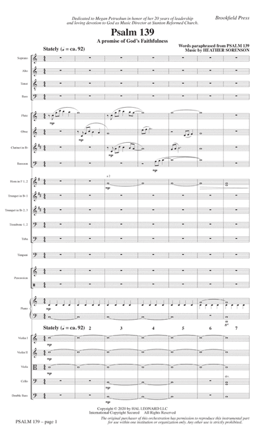 Psalm 139 (A Promise of God's Faithfulness) - Full Score