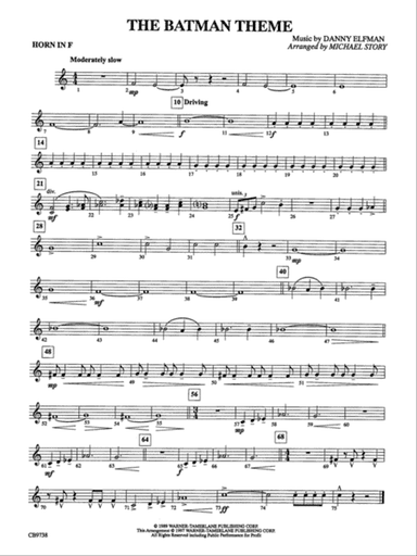 Batman Theme: 1st F Horn