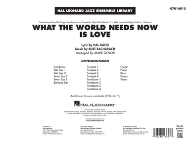 What The World Needs Now Is Love (arr. Mark Taylor) - Conductor Score (Full Score)