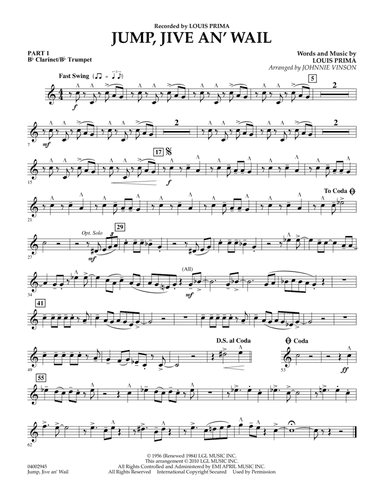 Jump, Jive An' Wail - Pt.1 - Bb Clarinet/Bb Trumpet