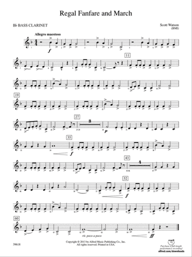 Regal Fanfare and March: B-flat Bass Clarinet