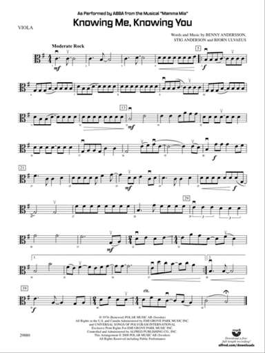 Knowing Me, Knowing You (As performed by ABBA from the musical Mamma Mia): Viola