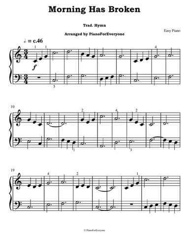 Morning Has Broken (Easy Piano)