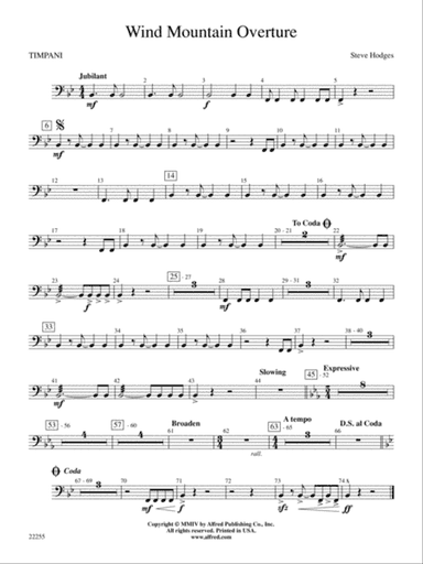 Wind Mountain Overture: Timpani