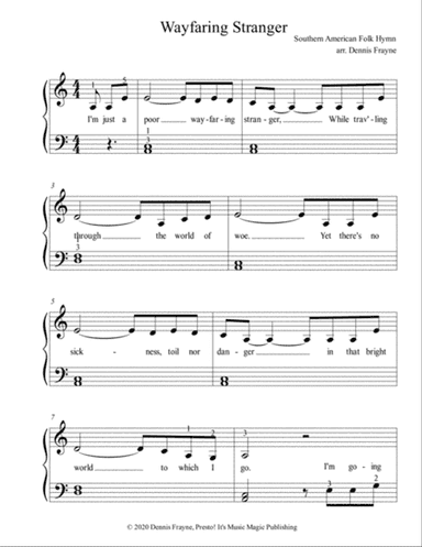Wayfaring Stranger (standard notation)