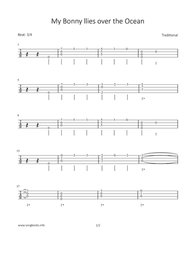 My Bonny lies over the Ocean