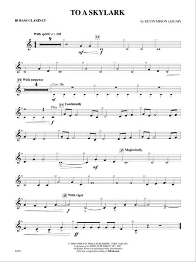 To a Skylark: B-flat Bass Clarinet