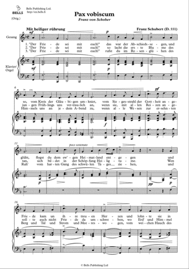 Pax vobiscum (D. 551) (Original key. F Major)
