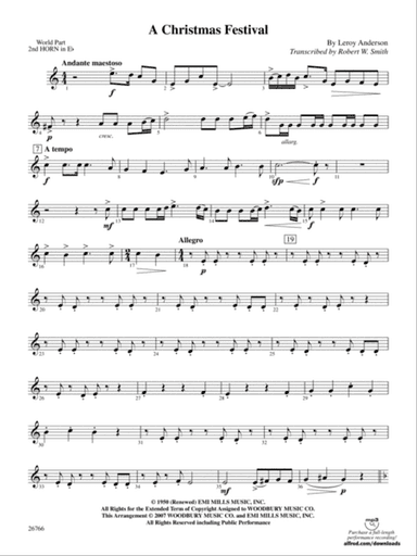 A Christmas Festival: (wp) 2nd Horn in E-flat