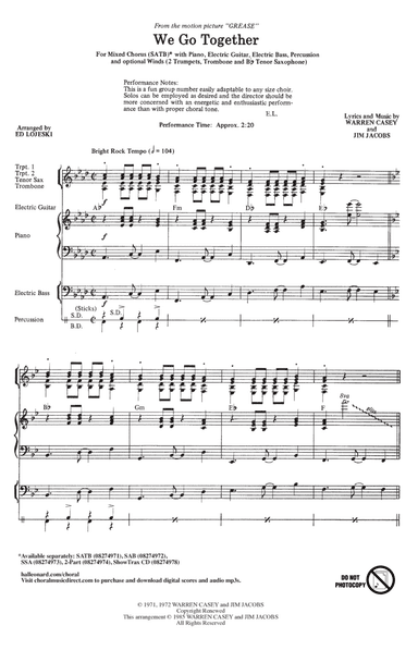We Go Together (from Grease) (arr. Ed Lojeski)