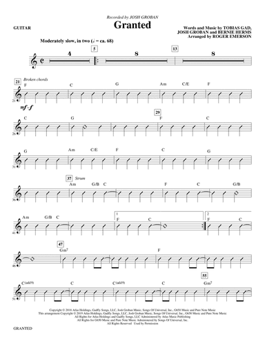 Granted (arr. Roger Emerson) - Guitar