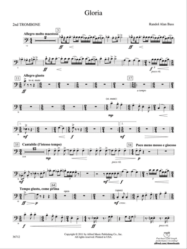 Gloria: 2nd Trombone