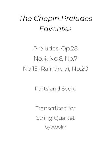 Chopin Preludes Collection for String Quartet