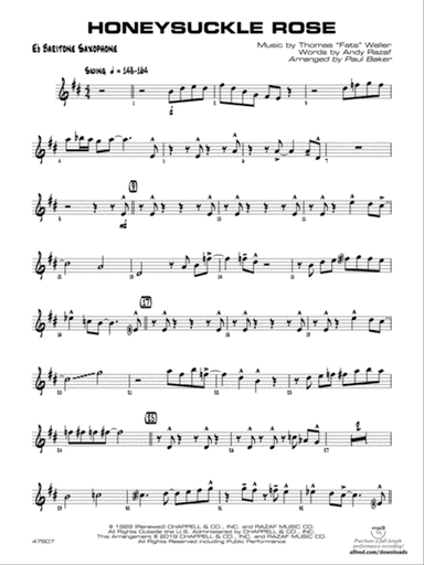 Honeysuckle Rose: E-flat Baritone Saxophone