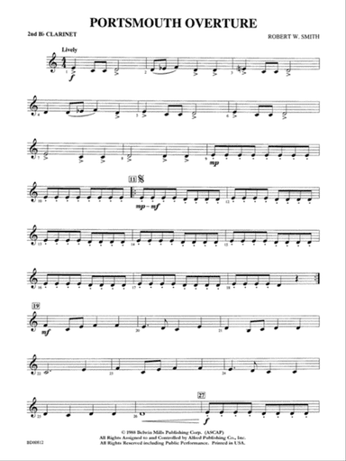 Portsmouth Overture: 2nd B-flat Clarinet