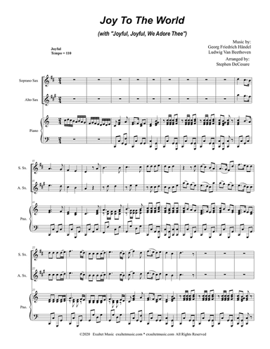 Joy To The World (with "Joyful, Joyful, We Adore Thee") (Duet for Soprano and Alto Saxophone)