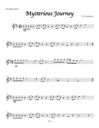 Mysterious Journey (Saxophone Solo)
