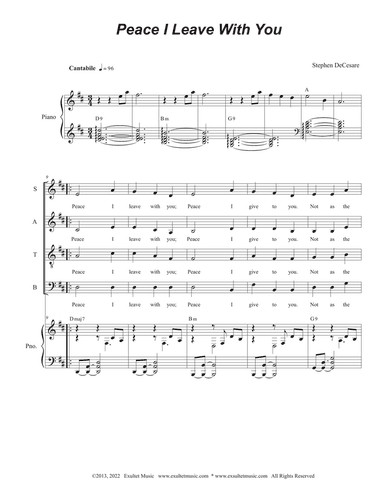 Peace I Leave With You (SATB)