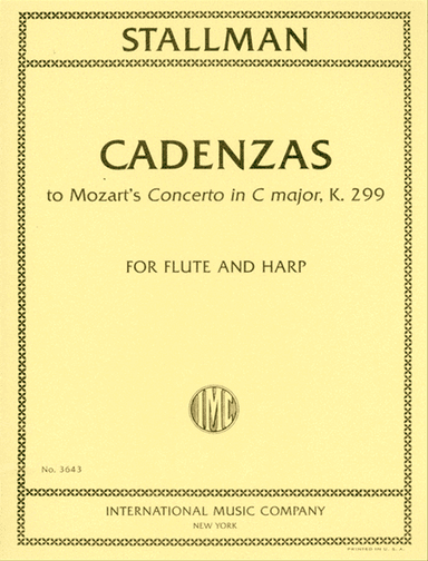 Cadenzas To Mozart'S Concerto In C Major, K. 299 For Flute And Harp
