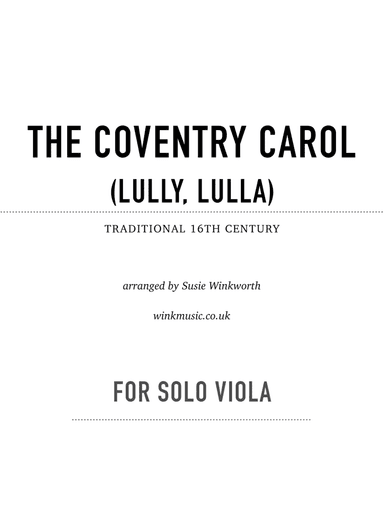 The Coventry Carol (Lully, Lulla)