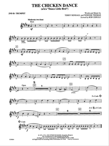 The Chicken Dance: 2nd B-flat Trumpet