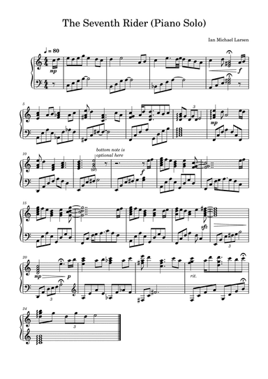 The Seventh Rider - Piano Solo