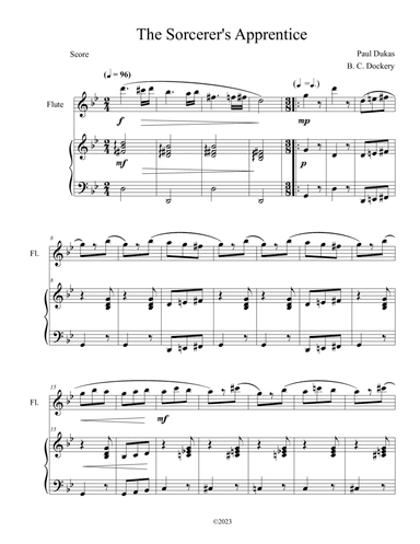 The Sorcerer's Apprentice (Flute Solo with Piano Accompaniment)
